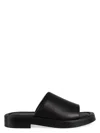 Ferragamo Crossover-strap Leather Slides In Black