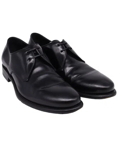 Ferragamo Stefano Derby Shoes In Black Leather