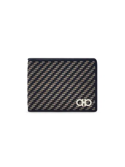 Ferragamo Men's Leather Woven Bifold Wallet
