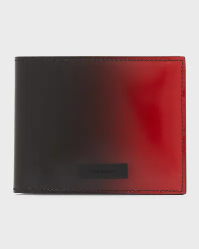 Ferragamo Men's Lingotto Degrade Leather Bifold Wallet In Red
