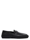 Ferragamo Leather Loafers With Subtle Buckle Detail In Black