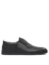 Ferragamo Alfie Black Sneakers With Gancini Detail On The Side And Embossed Logo Lettering On The Side In Leat In Black