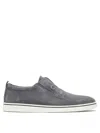 Ferragamo Navy Blue Laceless Sneakers In Gray