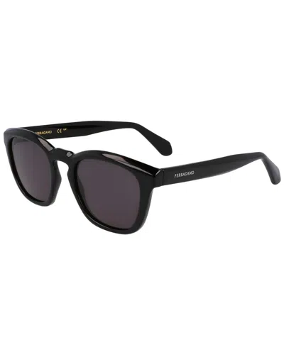 Ferragamo Men's Logo 50mm Sunglasses In Black