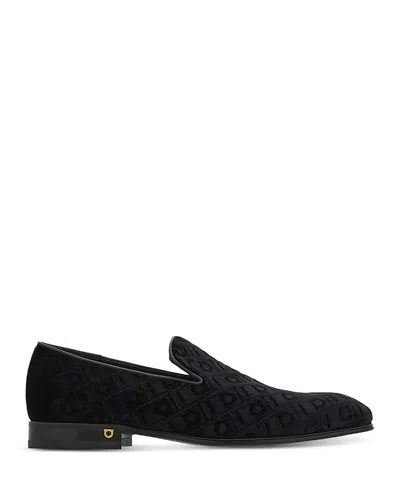 FERRAGAMO MEN'S BERRY TEX VELVET LOAFERS