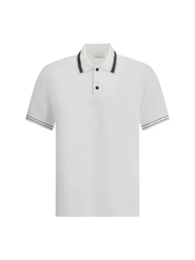 Ferragamo Men Logoed Polo Shirt In White