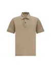 Ferragamo Logoed Polo Shirt With Side Slits In Cream