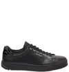 Ferragamo Cube Leather Sneakers In Black
