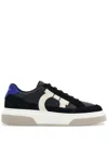 Ferragamo Black Low Cut Gancini Outline Sneakers In Black
