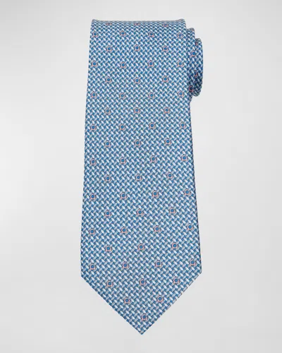 Ferragamo Men's Maglia Silk Tie In Blue