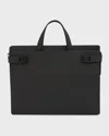 Ferragamo Medium Gancini Buckle Leather Briefcase In Nero