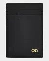 Ferragamo Men's Micro Gancio Money Clip Card Holder In Black