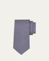 Ferragamo Men's Mini Ice Cream-print Silk Tie In Brown