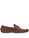 Ferragamo Gancini-ornament Driver Loafers In Brown