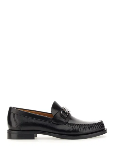 Ferragamo Men Moccasin Gancini In Black