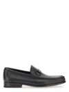 Ferragamo Grandioso Grained Leather Loafers In Black