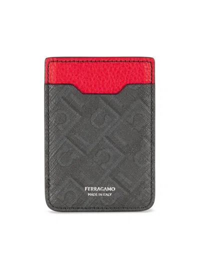 Ferragamo Men's Monogram Coated Card Holder