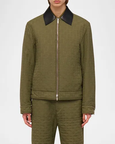 FERRAGAMO MEN'S MONOGRAM JACQUARD JACKET