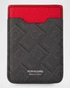 Ferragamo Men's Monogram Magsafe Card Holder In Nero/grigi