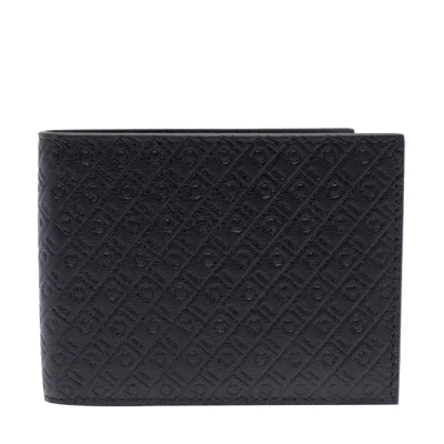 Ferragamo Men Monogram Wallet In Black