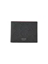 Ferragamo Rectangular Wallet With Textured Monogram And Centered Logo