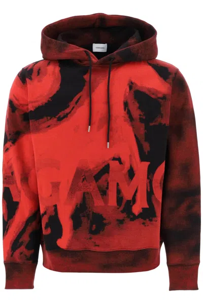 Ferragamo Men's Mustang Print Hoodie In Mixed Colours For Fw23 In Multicolor