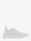 Ferragamo Men Nylon Sneakers With Iconic Gancini Sole In White