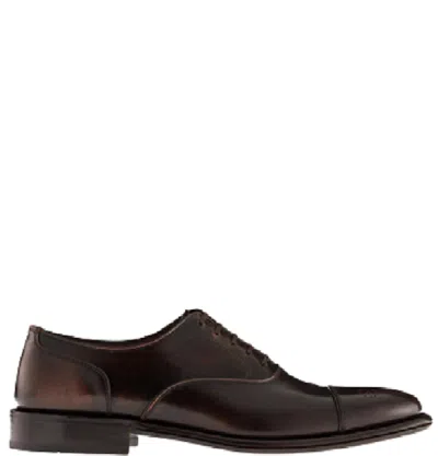 Ferragamo Gancini Leather Oxford Shoes In Brown