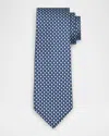 Ferragamo Men's Ping Pong Paddle Printed Silk Tie In Blue
