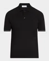 Ferragamo Men's Polo Shirt With Neck Signature In Black
