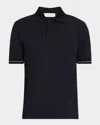 Ferragamo Men's Polo Shirt With Neck Signature In Blue
