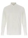 Ferragamo Tailored Stretch Cotton Poplin Shirt With Crisp Collar In White