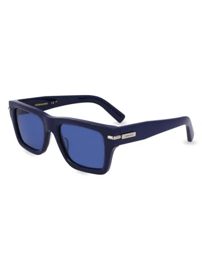 FERRAGAMO MEN'S PRISMA 53MM RECTANGULAR SUNGLASSES