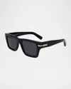 Ferragamo Black Acetate Sunglasses In Black
