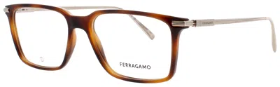 Ferragamo Men's Rectangular Eyeglasses 53-16-145 In 240 - Tortoise / Demo