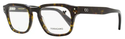 Ferragamo Men's Rectangular Eyeglasses Sf2958 219 Dark Tortoise 52mm In Multi
