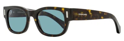 Ferragamo Men's Rectangular Rivet Sunglasses Sf2064se 242 Dark Tortoise 51mm In Black