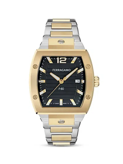 Ferragamo Men's Ren Goldtone & Silvertone Ion-plated Stainless Steel Bracelet Watch/42mm