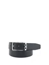 Ferragamo Black Reversible Belt With Gancini Buckle Belt In Grained Leather Man