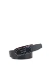 Ferragamo Men Reversible Belt In Black