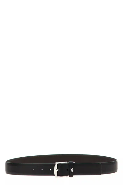 Ferragamo Reversible Leather Belt In Black