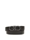 Ferragamo Men Reversible Gancini Belt In Brown
