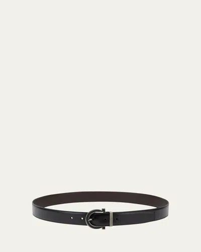 Ferragamo Men's Reversible Gancio-buckle Leather Belt