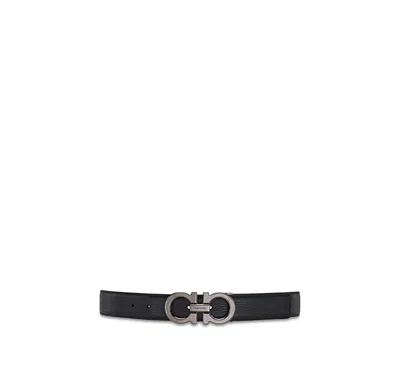 Ferragamo Men's Reversible Leather Belt In Black
