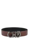 Ferragamo Men's Reversible Leather Belt In Brown