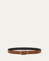 Ferragamo Men's Reversible Leather Belt In Brown