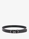 Ferragamo Men Reversible Leather Belt In Black