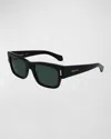 Ferragamo Rivets 53mm Rectangular Sunglasses In Black