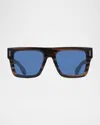 Ferragamo 53mm Square Sunglasses In Striped Brown