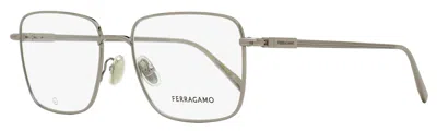 Ferragamo Men's Rounded Rectangular Eyeglasses Sf2231 021 Light Ruthenium 53mm In Metallic